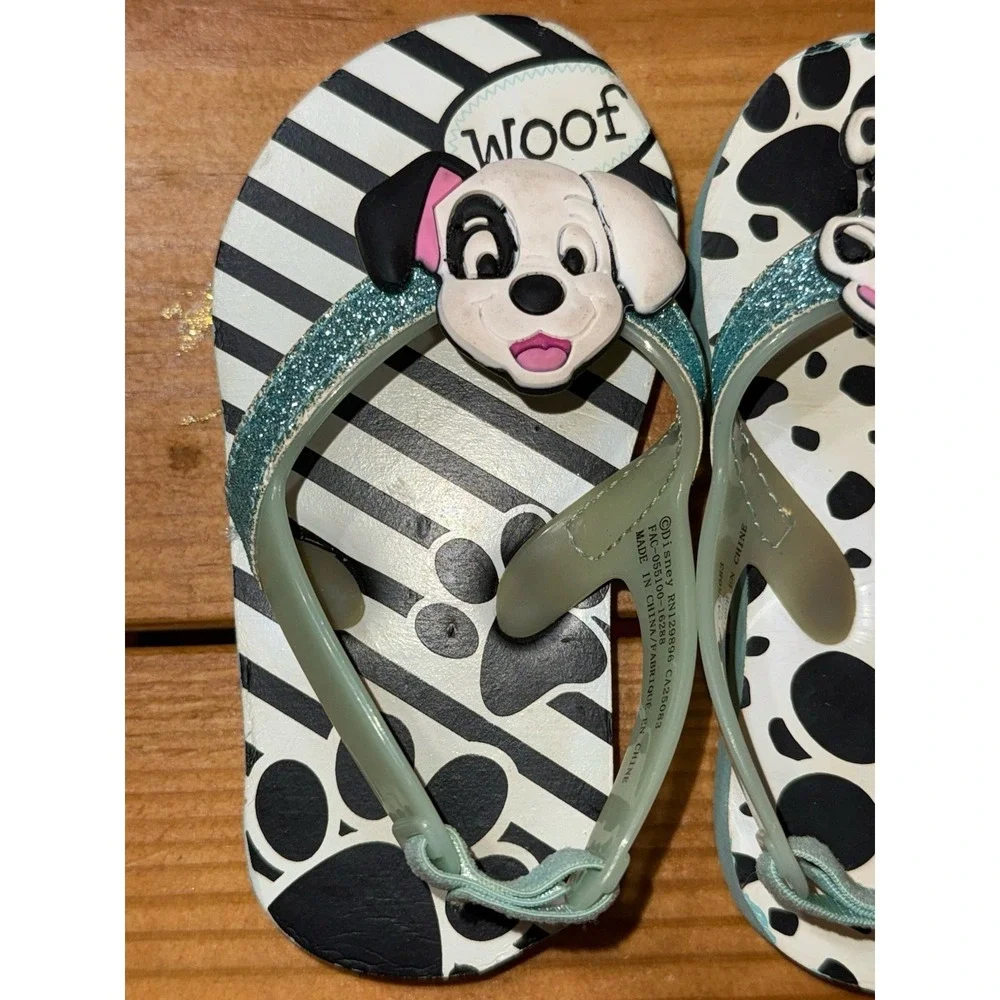 101 Dalmatians Toddler Flip‎ Flop Size 5/6 With Strap In Back